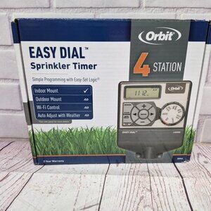NIB Orbit Easy Dial 4-Station Sprinkler Timer Indoor Mount Controller 28964‎